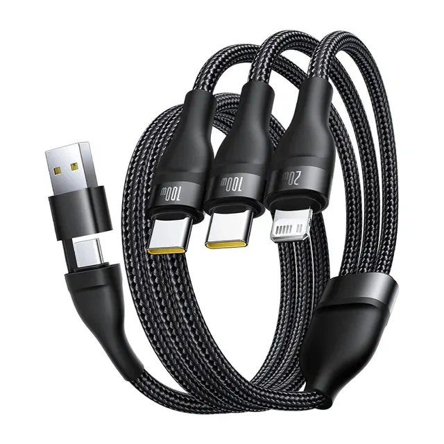 Baseus Cable 3in1 USB-C/USB-C/Light to USB-C /USB A, Flash 3 Series 1.5m Black