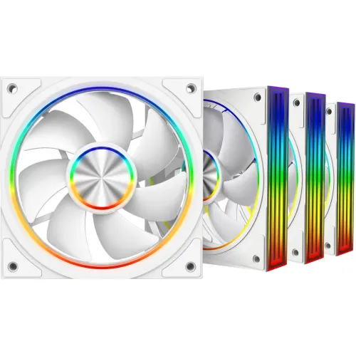 Armaggeddon Gaming Cooling Fan Set 4pcs ARGB KIT 8000 PWM 120-V ARGB White Forward