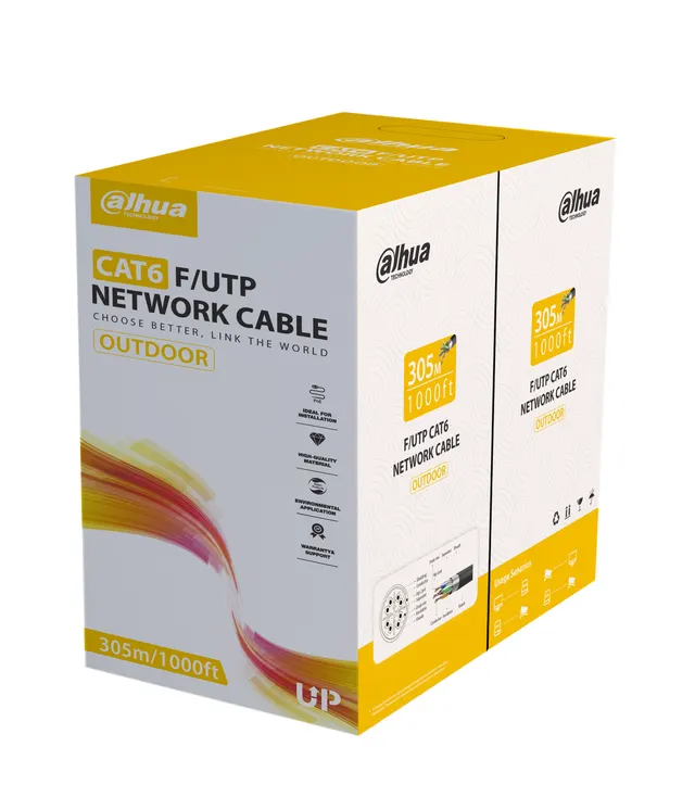 Dahua CAT6 OFC FTP Cable 305m 0.57mm Black Outdoor PFM920-6F