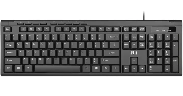 Rii Keyboard Wired Ultra-Slim Silent Full Sized RK907
