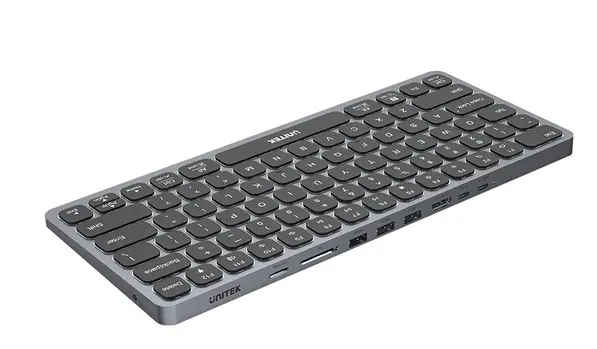 Unitek 9in1 Keyboard & USB-C 3.0 Hub 4x USB Ports HDMI 4K60Hz Card Reader & 100W PD D1092A