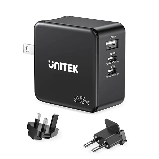 Unitek Charge Wall 65W 4in1 GaN Charger Black P1117B