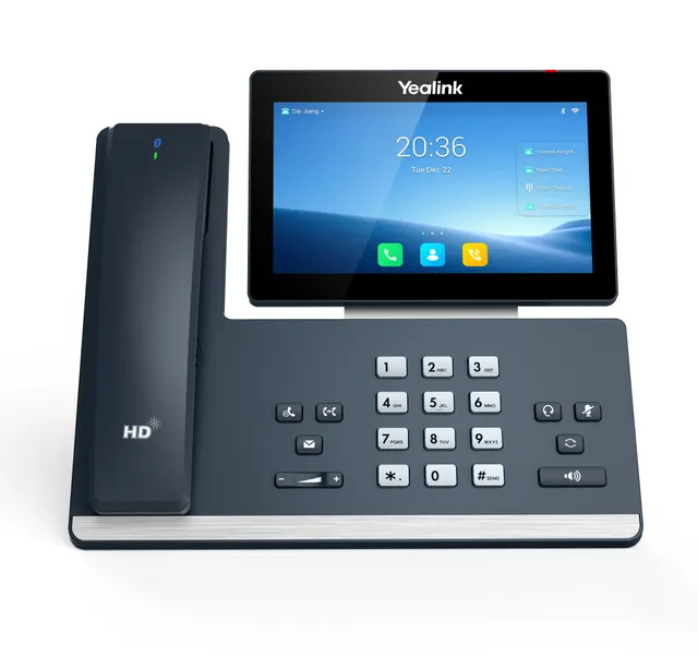 Yealink IP Phone Desktop PoE 7'' Gigabit, Android, Color TouchScreen, Cordless Handset, Expansion, B/T & Wi-Fi T58W Pro