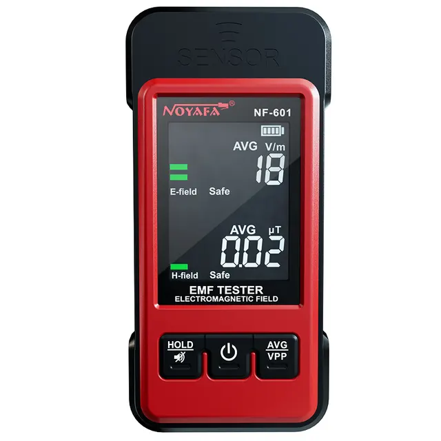 Noyafa Electromagnetic Radiation Detector with Electric & Magnetic Field Detection, Real-Time Monitoring, Audio-Visual Alarm & Data Lock NF-601
