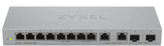 Zyxel Switch Multi-Gig 8-Port GbE + 2.5GbE + 10G SFP XGS1010-12
