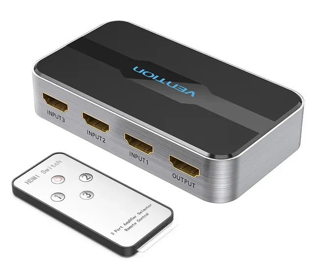 Vention HDMI Switch 3-Port 4K 2.0 w/Remote Control AFOH0