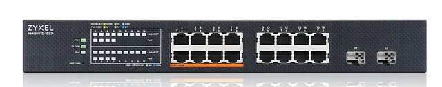 Zyxel Switch PoE Multi-Gig 2.5G Cloud Managed 8PoE + 8RJ45 + 2SFP+ 180W XMG1915-18EP