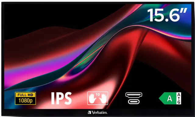 Verbatim Monitor Portable Touch 15.6''Full-HD USB-C Metal PMT-15