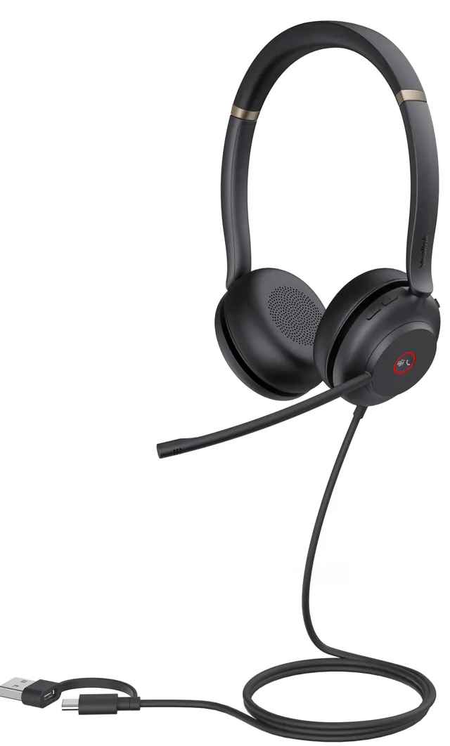 Yealink Headset Wired USB Dual-Mic Noise Cancelling USB-C/A UH37 Dual Teams
