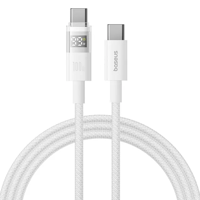 Baseus Cable USB-C to USB-C Display 2 Series Braided 100W 1.0m White