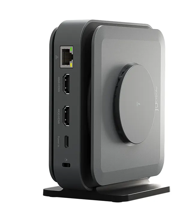 j5create Dock USB-C Dual Display 4K MST MacBookM3 HDMI/RJ45/SD/USB/PD + Wireless Charger JCD3199