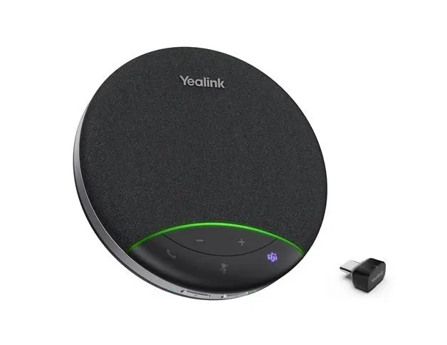 Yealink Speakerphone USB & Bluetooth Portable with AI Microphone 4m Voice Pickup & BT Dongle SP92 USB-C/A