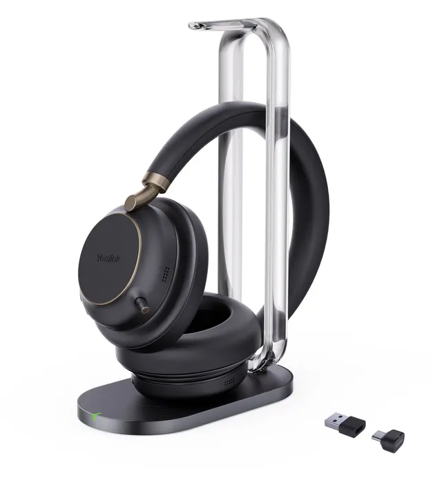 Yealink Headset Wireless Bluetooth ANC Over-Ear with B/T Dongle & Charging Stand BH76 Plus Teams