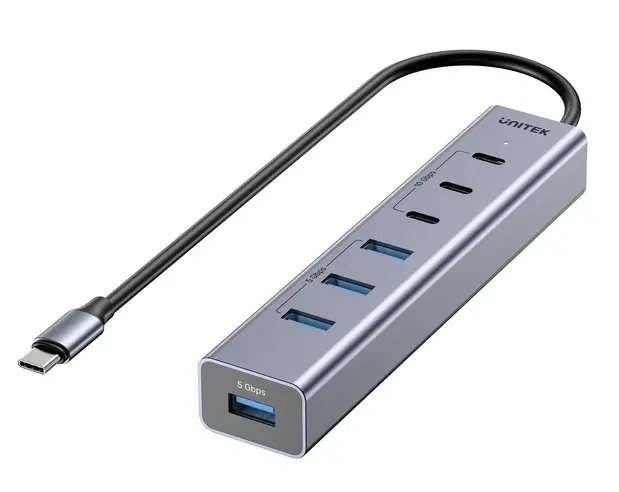 Unitek USB-A Hub 7-Port 3xUSB-C 4xUSB-A with Power Supply H1335A