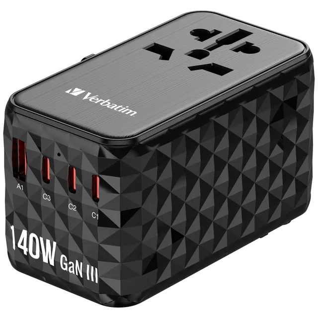 Verbatim Charger Travel Adapter World to World GAN III 170W 2xC 2xA UTA-10