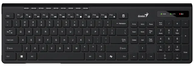 Genius Keyboard Wireless AI Chocolate Keys + 8 Hot Keys SlimStar 7230 English