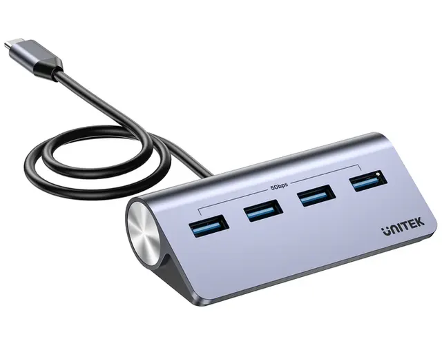 Unitek USB-C Hub 4xUSB-A 5Gbps & USB-C Power Port & 80cm Cable H1337B