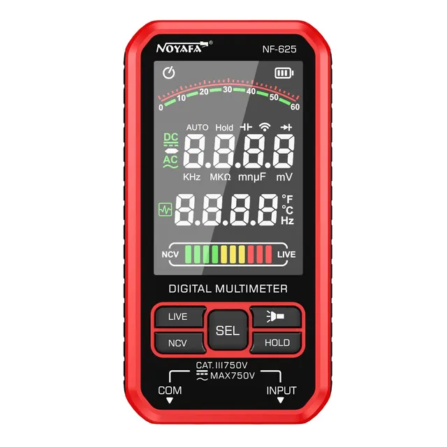 Noyafa Digital Multimeter for Resistance, Capacitance, Temperature, Frequency & AC/DC Voltage NF-625
