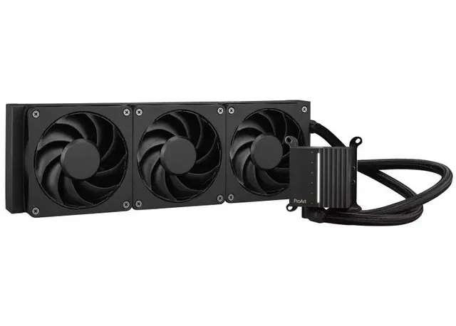 ASUS CPU Liquid Cooler ProArt Triple Alphacool Apex Stealth Triple Fans Illuminated System Status Meter LC 360 Black