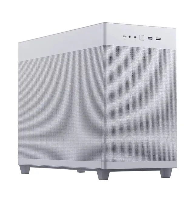 ASUS PC Case Prime mATX Quasi-Filter Mesh Tool-Free Side Panels 1x Pre-Installed Fan USB-C AP201 Mesh White