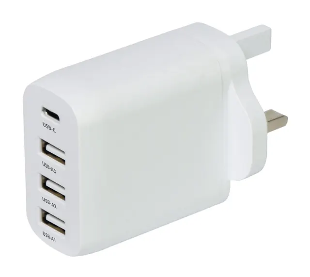 Mercury POWER Wall Charger 35W 3xUSBA 1xUSBC White 421.724UK