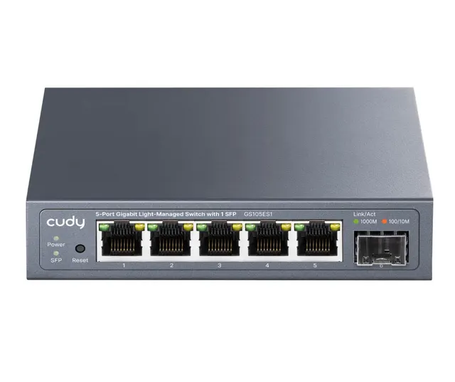 Cudy Switch Gigabit Ethernet Cloud Easy-Managed 5-Port + SFP GS105ES1