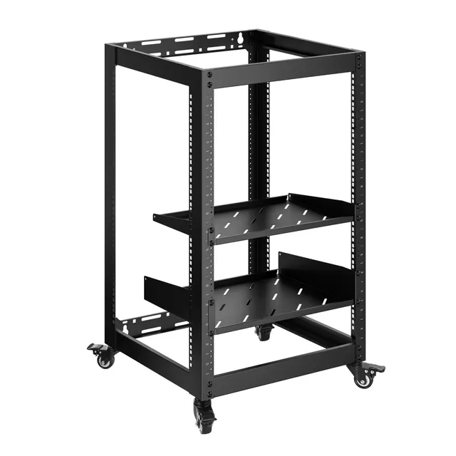 Lumivida Rack Open Frame 15U 19” with 2 x Shelves CAB-017-015U