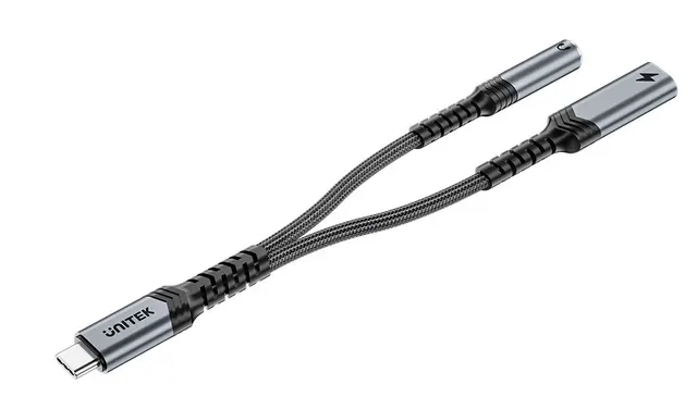 Unitek Audio USB-C to 3.5mm Audio + PD 60W Cable 15cm M205B