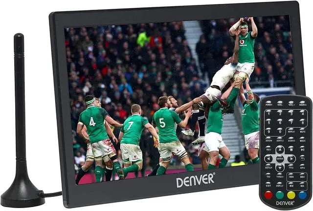 Denver AV LED TV 10” with DVB-T2, USB, HDMI input Rechargeable Battery & 12V LED-1033