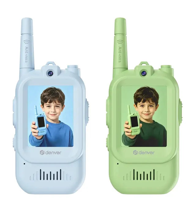 Denver KIDS Walkie Talkie Set 2.4GHz with Display for Video Calls WTV-462BUGN Blue & Green