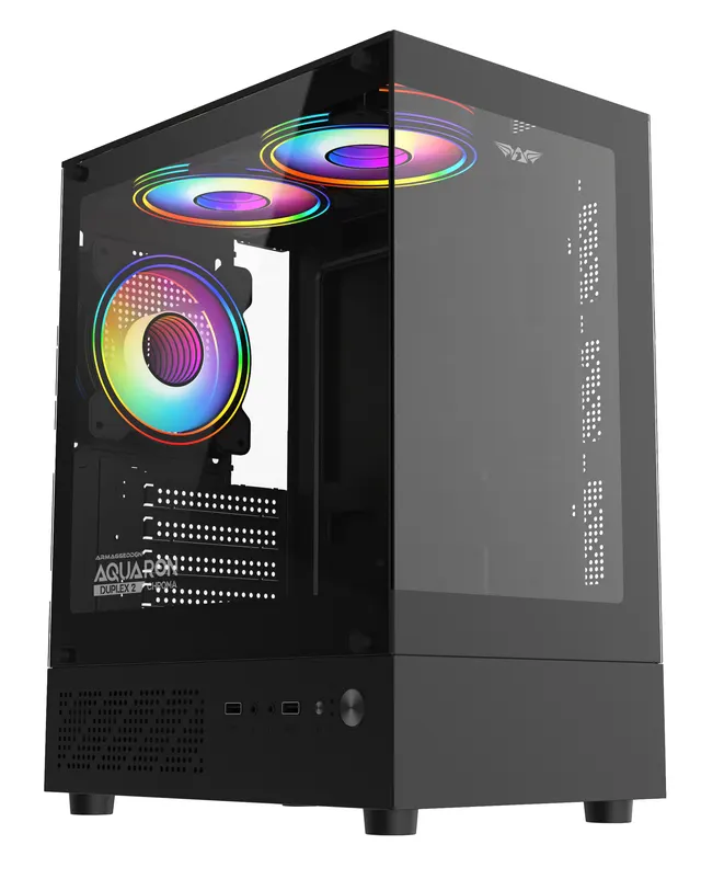 Armaggeddon Gaming Case M-ATX AQUARON DUPLEX 2 CHROMA Black (3x Chroma Fans)
