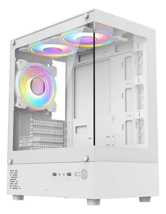 Armaggeddon Gaming Case M-ATX AQUARON DUPLEX 2 CHROMA White (3x Chroma Fans)