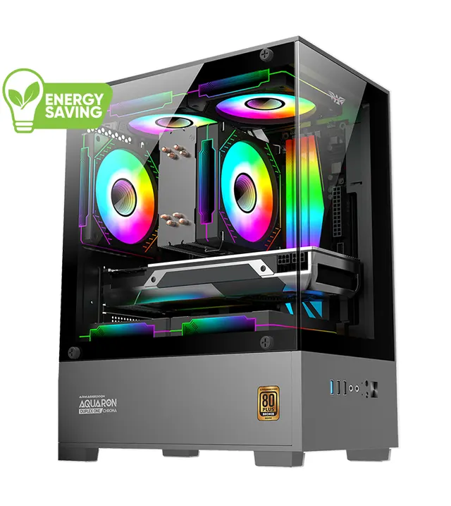 Armaggeddon Gaming Case M-ATX AQUARON NEMO Black (3x Chroma Fans & 250W 80+ PSU)
