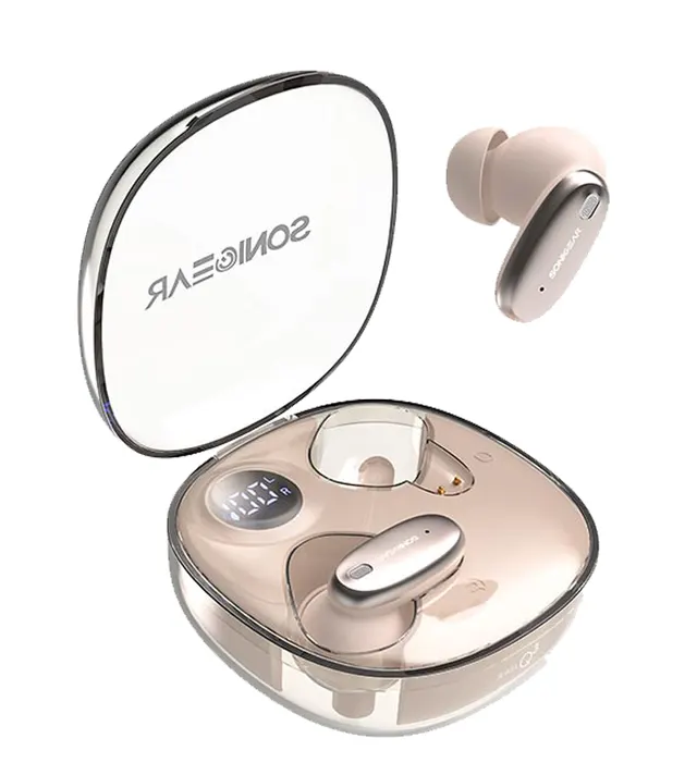 SonicGear Earphones Bluetooth ANC+Display EarPump Jewel Q3 Desert