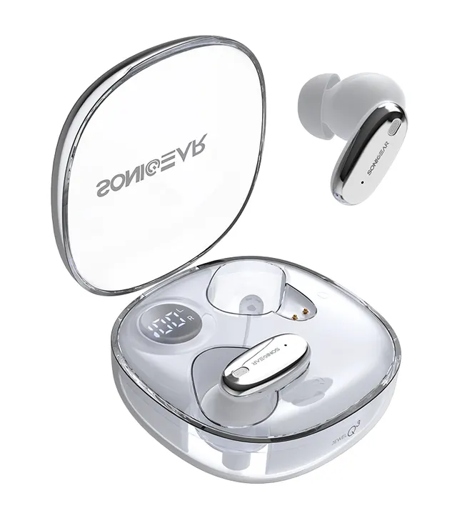 SonicGear Earphones Bluetooth ANC+Display EarPump Jewel Q3 White