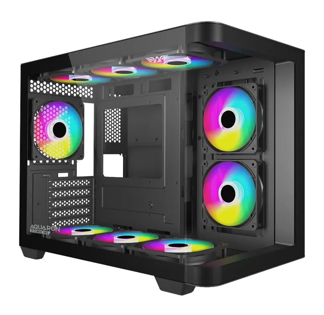 Armaggeddon Gaming Case ATX AQUARON X-Curve GiGa 10 E X10 With 10x ARGB Fans Black