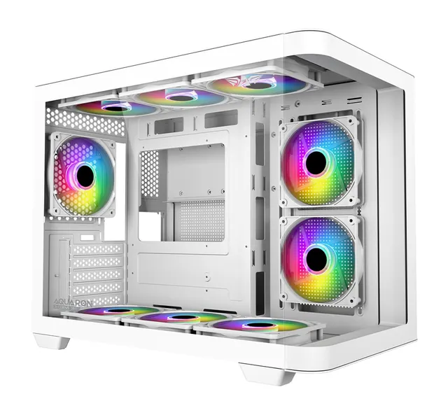 Armaggeddon Gaming Case ATX AQUARON X-Curve GiGa 10 E X10 With 10x ARGB Fans White