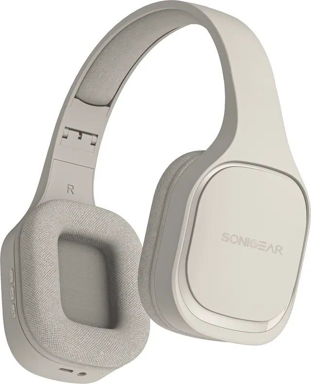 SonicGear Headphones Bluetooth Fabric + Foldable AIRPHONE 7 Chalk Grey