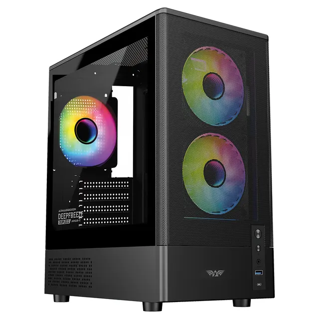 Armaggeddon Gaming Case M-ATX DEEPFREEZE DUPLEX 2 Black 3x ARGB Fans