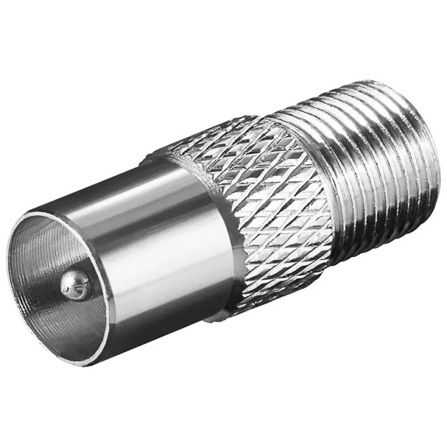 F-Adapter: F female – Coaxial male, zinc