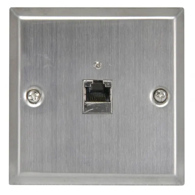 AV:link Wallplate CAT5 Connection Steel 122.297UK