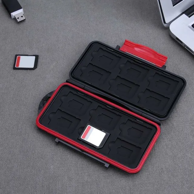 Large Waterproof Memory Card Case All in One Anti-Shock 12SD+12T