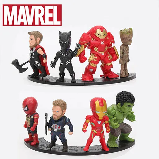 8pcs/Set Marvel Toys 8-10cm Avengers Thanos | Ironman | Spiderman