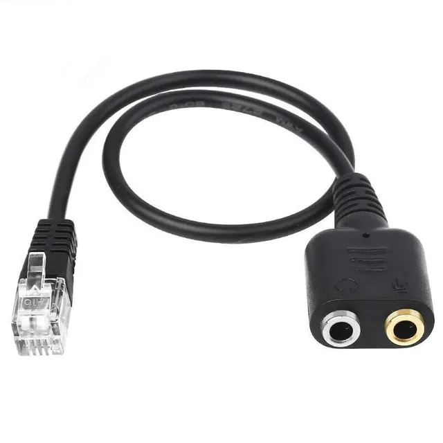 Dual 3.5mm Audio Jack Female To Male RJ9 Adapter Cable