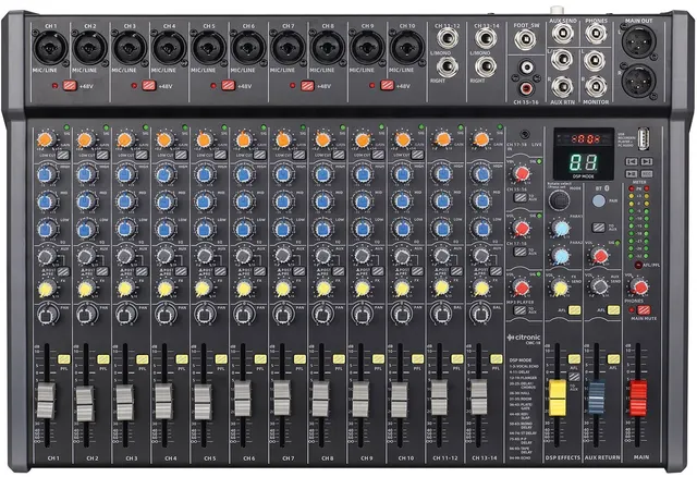 Citronic CMC-18 Live Mixer 18channels with DSP USB Play/Record Bluetooth PC/Mac Connect 170.944UK