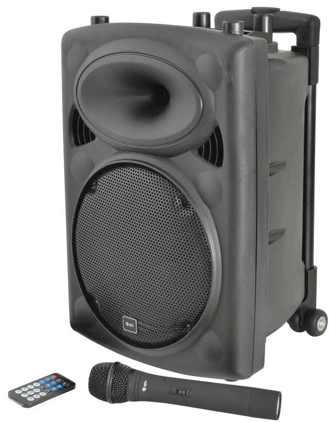QTX QR10PA 10'' Professional Portable Karaoke & PA Speaker with 1x Wireless Microphone, Bluetooth USB & FM 178.839UK