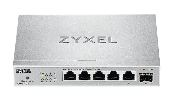 Zyxel Switch Multi-Gig 5-Port 2.5GbE + 10G SFP+ XMG-105