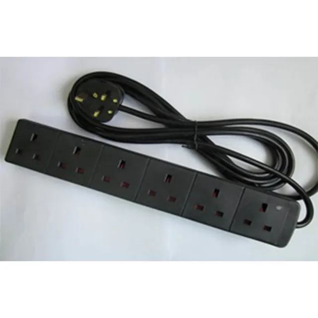 UK POWER STRIP 6 OUTLETS WITH 3m CORD GR KABEL PQ-203