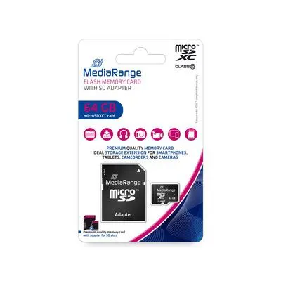 MediaRange Micro SDXC Memorycard Class 10 64GB