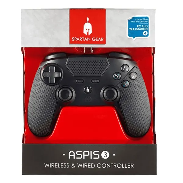 Spartan Gear Aspis 3 Wireless Controller For Pc (Wired) & Ps4 (Wireless) Black